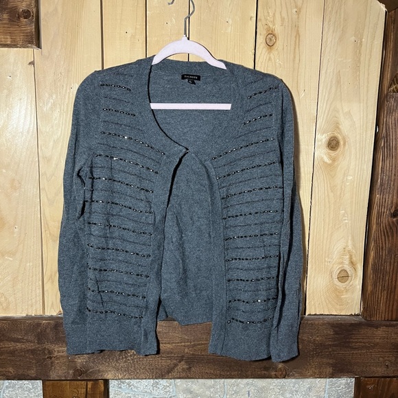 Talbots Sweaters - Gray beaded cardigan